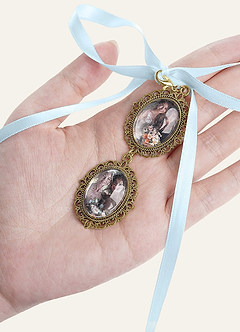 front Amuletos de foto dupla personalizados