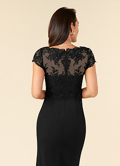 Azazie Carmen Mother of the Bride Dresses Black Sheath Lace Dress image6