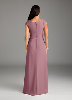 Azazie Bettina Mother of the Bride Dresses Vintage Mauve A-Line Lace Chiffon Dress image4
