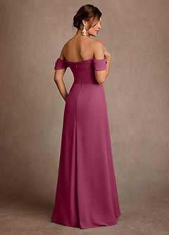 Azazie Amherst Final Sale Mulberry A-Line Off the Shoulder Chiffon Dress image3