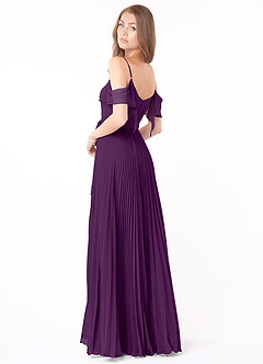 Azazie Lyney Robes de demoiselle d'honneur Robe Trapèze en Mousseline de soie Épaule décolletée Grain De Raisin image4