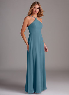 Azazie Bailey Bridesmaid Dresses Bermuda A-Line Halter Side Slit Chiffon Dress image6