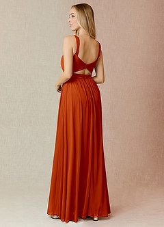 Azazie Reniya Final Sale Paprika A-Line Sweetheart Neckline Mesh Convertible Dress image2