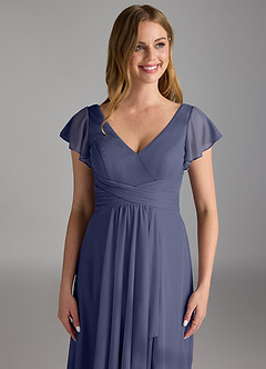 Azazie Omari Brautjungfernkleider A-Linie Gittergewebe Kleid Sturm image3