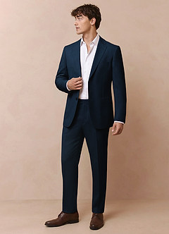 front Owen Azul Marino Chaqueta de traje ligera a medida