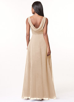 Azazie Karina Bridesmaid Dresses White Alabaster A-Line Pleated Chiffon Dress image2