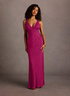 Ravyn Fuchsia Plunging Maxi Dress image2