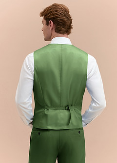 front James Olive Structured Stretch Suit Vest