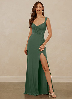 Christian Siriano Bridal for Azazie 1010 Bridesmaid Dresses Wrap V-Neck Luxe Knit Mermaid Dress image7