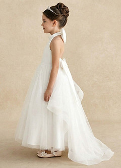 front Dainty Crystal Flower Girl Tiara