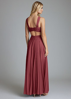 Azazie Hosanna Brautjungfernkleider A-Linie Plissee Chiffon Kleid Merlot image3