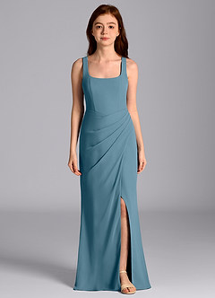 Azazie Mero Junior Bermuda Mermaid Pleated Chiffon Dress image4