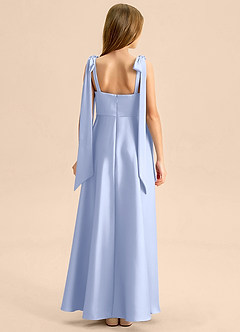 Azazie Halley Junior A-Linie Schleifen Stretch-Satin Kleid Eis image2