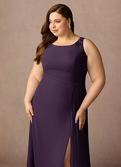 Azazie Galvan Mother of the Bride Dresses Plum A-Line Sequins Chiffon Dress image13