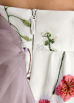 Azazie Peppa Flower Girl Dresses Ivory Dusk A-Line Sweetheart Neckline Tulle Dress image7