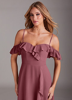 Azazie Lyra Bridesmaid Dresses Desert Rose A-Line Chiffon Convertible Dress image9