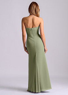 Azazie Debby Bridesmaid Dresses Pistachio Mermaid Strapless Chiffon Dress image2