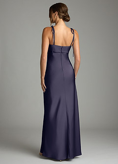 Azazie Ellia Bridesmaid Dresses Stormy Sheath Bow Stretch Satin Dress image5
