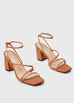 front Sandalen met enkelbandje en blokhak