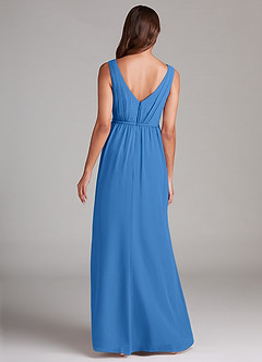 Azazie Tanicia Bridesmaid Dresses Blue Jay A-Line Pleated Chiffon Dress image7