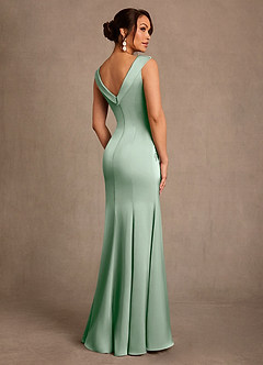 Azazie Franny Mère de la mariée Robes Robe Fourreau en Satin extensible Dentelle Agave image2