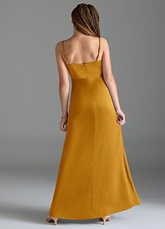 Azazie Maci Junior Klä av Sjöjungfru i Stretch Satin Plisserad image2