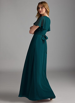 Azazie Zaniah Bridesmaid Dresses Pine A-Line Chiffon Dress image7