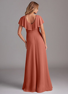 Azazie Lainey Bridesmaid Dresses Clay A-Line with Pockets Chiffon Dress image7