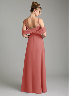 Azazie Mercedes Bridesmaid Dresses Antique Rose A-Line Off the Shoulder Chiffon Dress image6