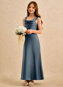 Azazie Raspberry Girls Formal Flower Girl Klänningar Klä A-Line i Stretch Satin Plisserad image1