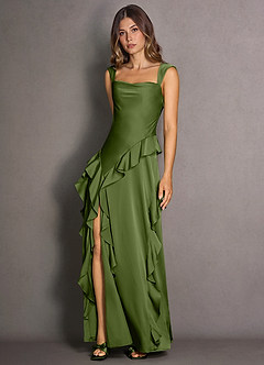 Vestido Verde Oliva Largo Sloane image5