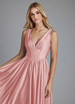 Azazie Delmie Brudtärnklänningar Klä av A-Linje i Stretch Satin Korsett Puderrosa image7