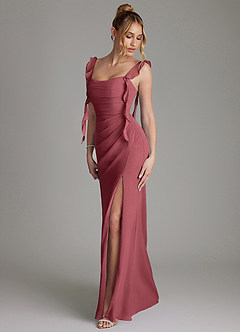 Azazie Jessamine Bridesmaid Dresses Merlot Mermaid Corset Chiffon Dress image6