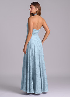 Azazie Tessie Brudtärnklänningar Klä av A-Linje i Blommig Utbrändhet Plisserad Himmelsblå image6