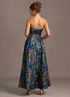 Vestido Floral Verde Azulado Largo Xamira image2