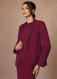front Kennedy Burgundy Structured Stretch Blazer
