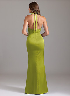 Azazie Valerie Suknie dla druhen Syrena Pofałdowany Satyna elastyczna Do ziemi Sukienka image2