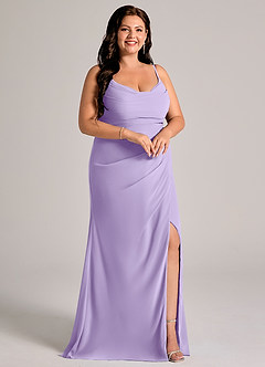 Azazie Deandra Brudtärnklänningar Klä av Sjöjungfru i Chiffong Plisserad Lila image10