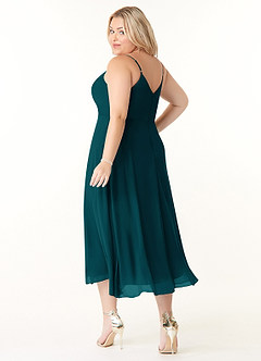 Azazie Clarissa Brautjungfernkleider A-Linie V-Hals Chiffon Kleid Kiefer image10