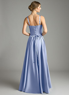 Azazie Evadina Suknie dla druhen Linia A Gorset Satyna elastyczna Do ziemi Sukienka image2