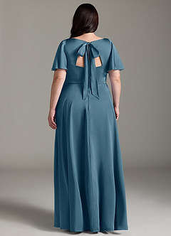 Azazie Kimber Bridesmaid Dresses Bermuda A-Line Ruched Stretch Satin Dress image8