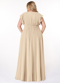 Azazie Daphne Modest Bridesmaid Dresses A-Line Ruffled Chiffon Floor-Length Dress image2