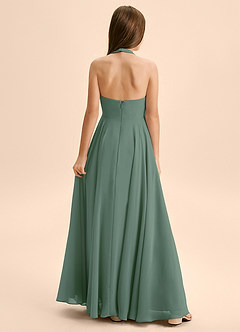Azazie Kady Junior Abito A-Line in Chiffon Scollo a Cuore Eucalipto image2