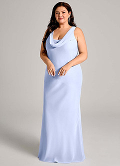 Azazie Rylina Bridesmaid Dresses Ice Mermaid Pleated Chiffon Dress image9