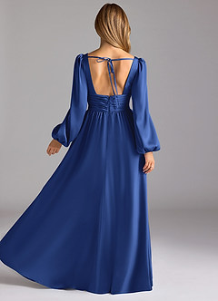 Azazie Norah Bridesmaid Dresses Royal Blue A-Line Stretch Satin Dress image2