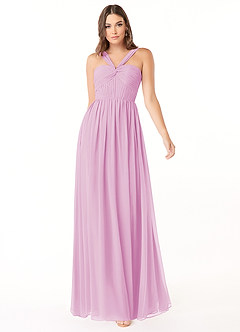 Azazie Dionne Bridesmaid Dresses Candy Pink A-Line Corset Chiffon Dress image1