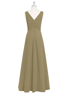 Azazie Flora Bridesmaid Dresses Moss Green A-Line Pleated Chiffon Dress image8
