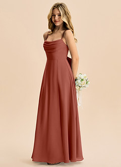 Azazie Bear Junior Klä av A-Line i Chiffong Plisserad image5