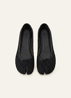 front Mesh Split-Toe Tabi Fold Ballerina Ballet Flats