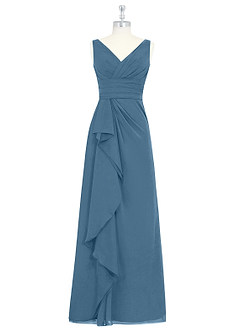 Azazie Julianna 신부 들러리 드레스 A라인 쉬폰 바닥 길이 드레스 image7